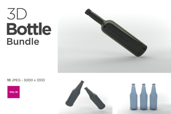3D Bottle Mockup Bundle Vol-15