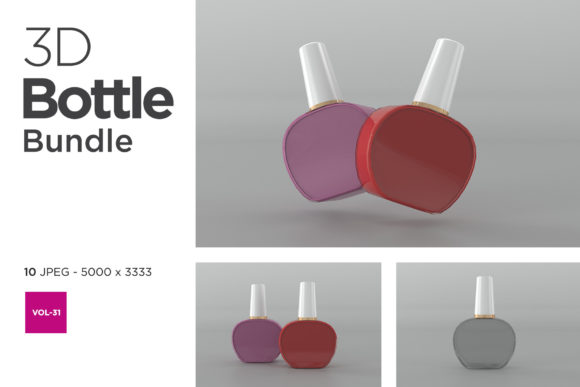 3D Bottle Mockup Bundle Vol-31