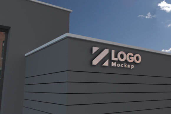 3D Building Logo Mockup