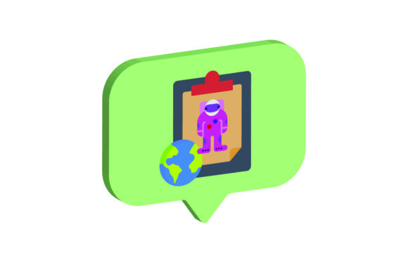 3D Icon Space Data Astronaut