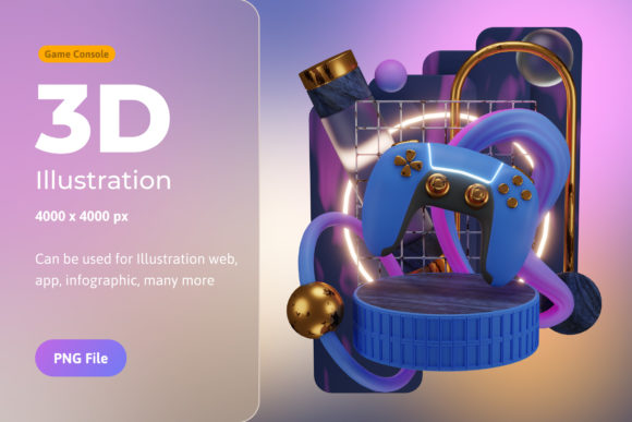 3d Illustration Game Console Abstract