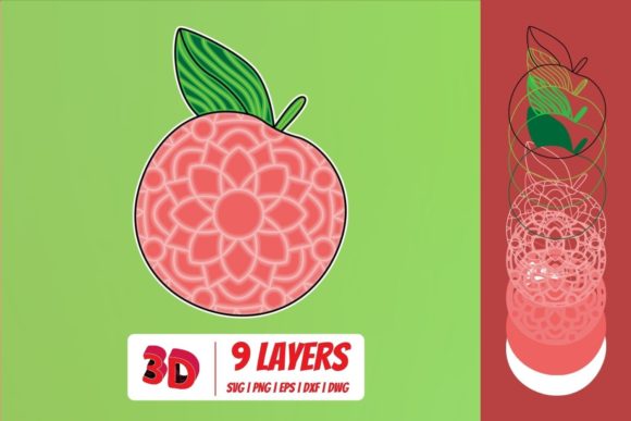 3D Peach SVG Cut File
