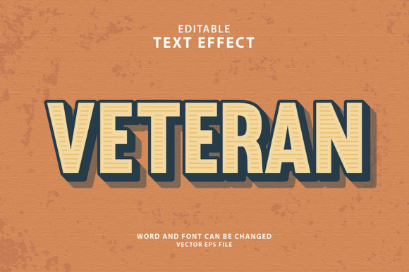 American Veteran 3d Editable Text Effect
