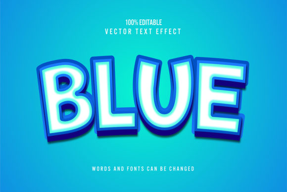 Blue 3d Editable Text Effect