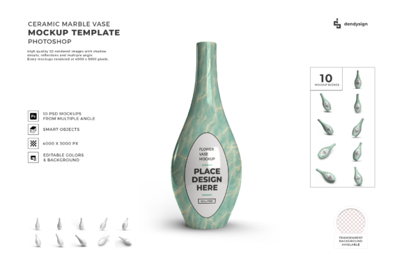 Ceramic Vase 3D Mockup Template Bundle