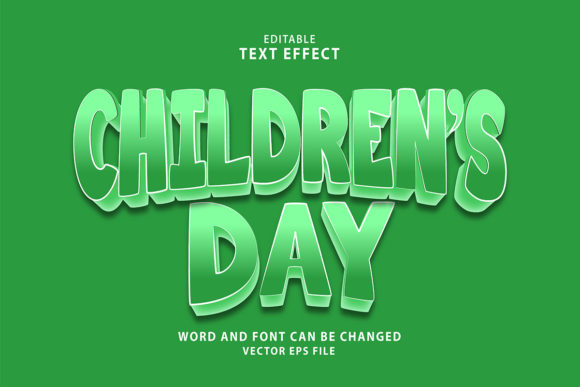 Children s Day 3d Editable Text Effect