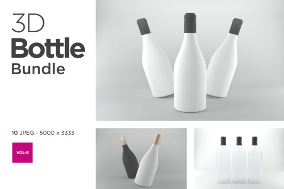 Elevate Your Brand Identity with 3D Bottle Mockup Bundle Vol-5