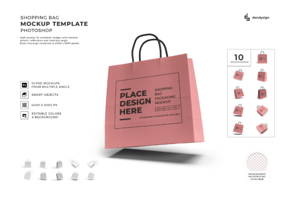 Elevate Your Brand Identity with a Professional Shopping Bag 3D Mockup Template Bundle