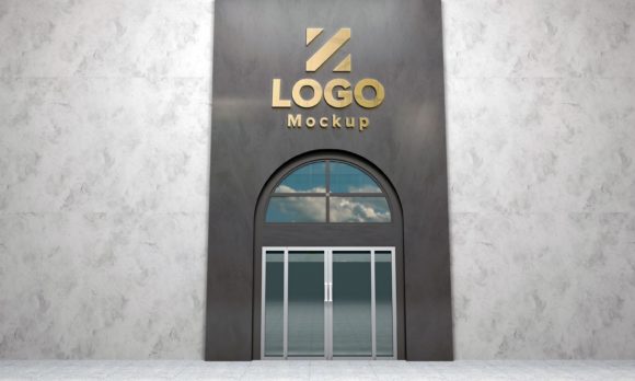 Golden Logo Mockup 3D Sign Building: Elevating Brand Identity Through Realistic Visualization