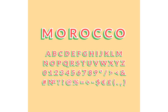 Morocco Vintage 3d Vector Alphabet Set