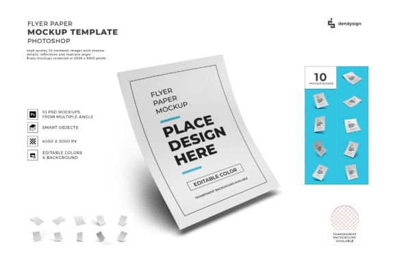 Premium Flyer Paper 3D Mockup Template Bundle