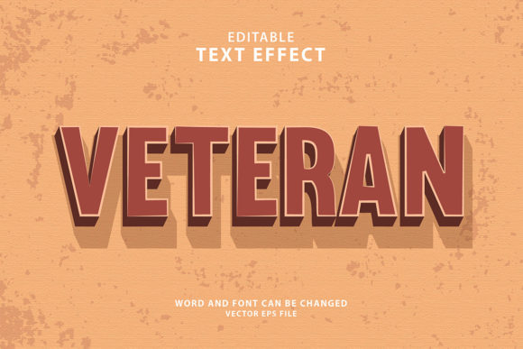 Veteran 3d Editable Text Effect